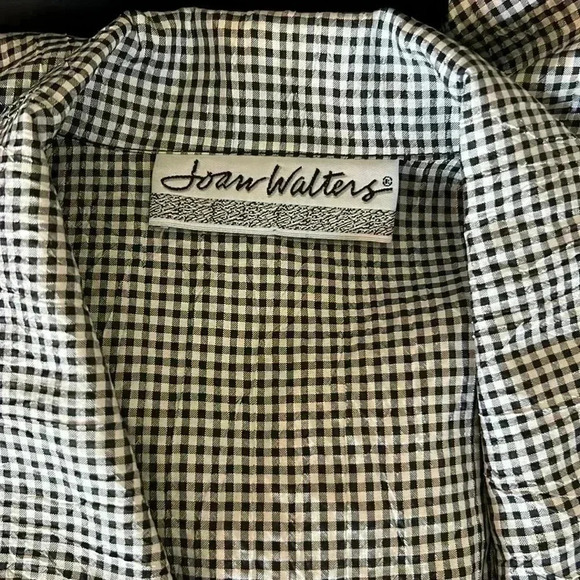 Vintage Joan Walters Black & White Checkered Jumpsuit 14 - Picture 3 of 4